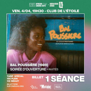 Billet séances ACD CIV 5 et 6 avril [1x séance]